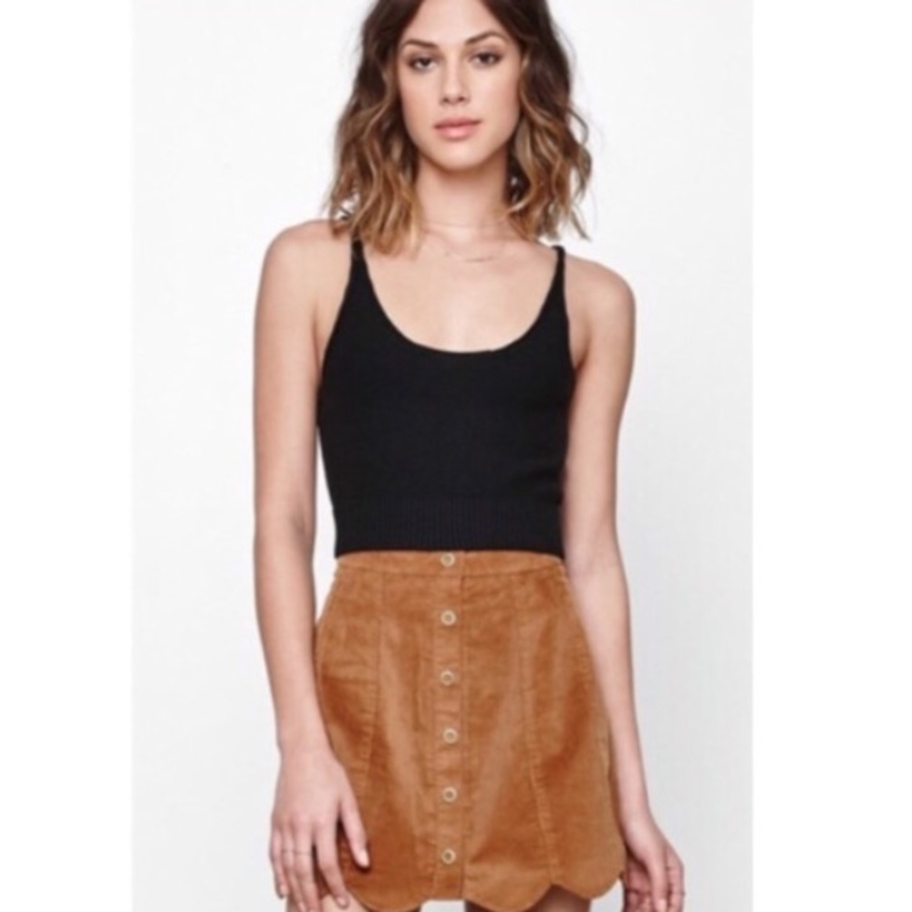Honey Punch Black Knit Crop Top